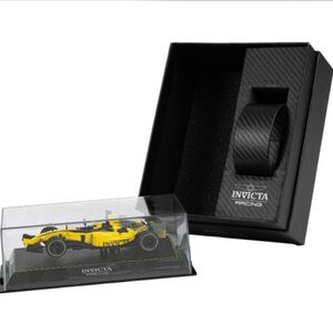 Invicta Racing Car in Yellow and Black with Display Case